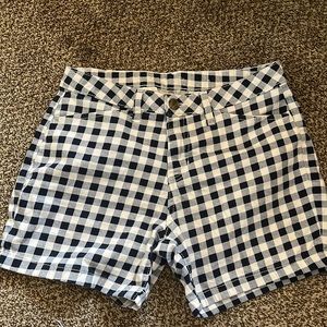 Navy and White Gingham Shorts